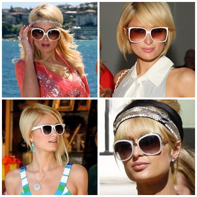 Paris Hilton de Óculos de Sol Branco