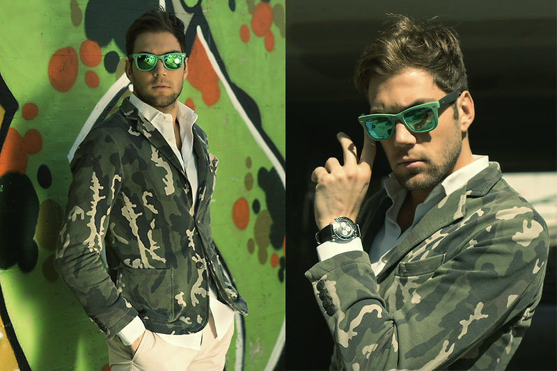 Ray Ban Wayfarer Folding Verde Espelhado
